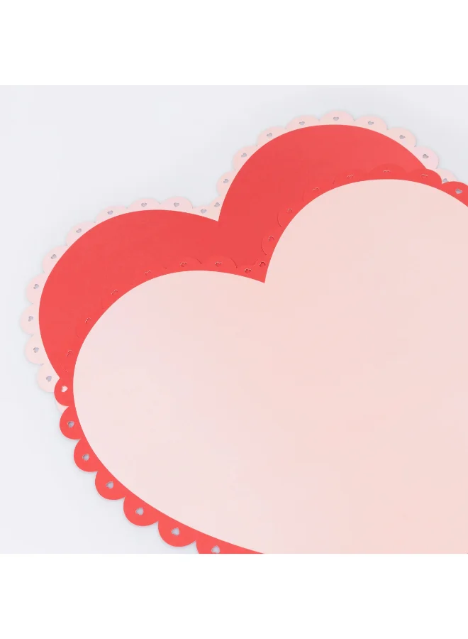Meri Meri  Scalloped Heart Paper Placemats - Pack of 12  | Best Price UAE